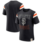 San Francisco Giants Darius Rucker Collection by Fanatics Distressed Sleeve Stripe T-Shirt - Black T-shirts