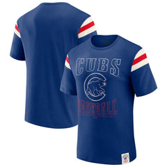 Chicago Cubs Darius Rucker Collection by Fanatics Distressed Sleeve Stripe T-Shirt - Royal T-shirts