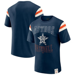 Houston Astros Darius Rucker Collection by Fanatics Distressed Sleeve Stripe T-Shirt - Navy T-shirts