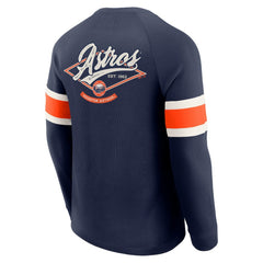 Houston Astros Darius Rucker Collection by Fanatics Waffle-Knit Raglan Long Sleeve Henley T-Shirt - Navy T-shirts