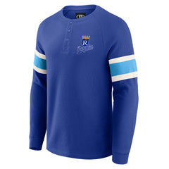 Kansas City Royals Darius Rucker Collection by Fanatics Waffle-Knit Raglan Long Sleeve Henley T-Shirt - Royal T-shirts