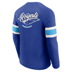 Kansas City Royals Darius Rucker Collection by Fanatics Waffle-Knit Raglan Long Sleeve Henley T-Shirt - Royal T-shirts