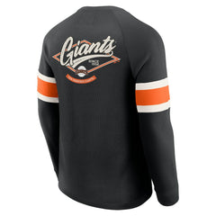 San Francisco Giants Darius Rucker Collection by Fanatics Waffle-Knit Raglan Long Sleeve Henley T-Shirt - Black T-shirts