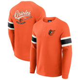 Baltimore Orioles Darius Rucker Collection by Fanatics Waffle-Knit Raglan Long Sleeve Henley T-Shirt - Orange T-shirts