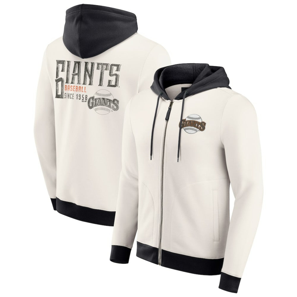 San Francisco Giants Darius Rucker Collection by Fanatics Men's Polar Fleece Full-Zip Hoodie - Cream Hoodies