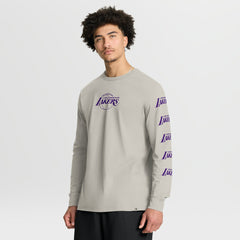 Los Angeles Lakers Crossover Collection Ball Screen Action Premium Long Sleeve T-Shirt Cream