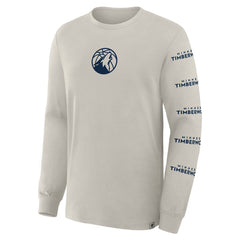 Minnesota Timberwolves Crossover Collection Ball Screen Action Premium Long Sleeve T-Shirt Cream