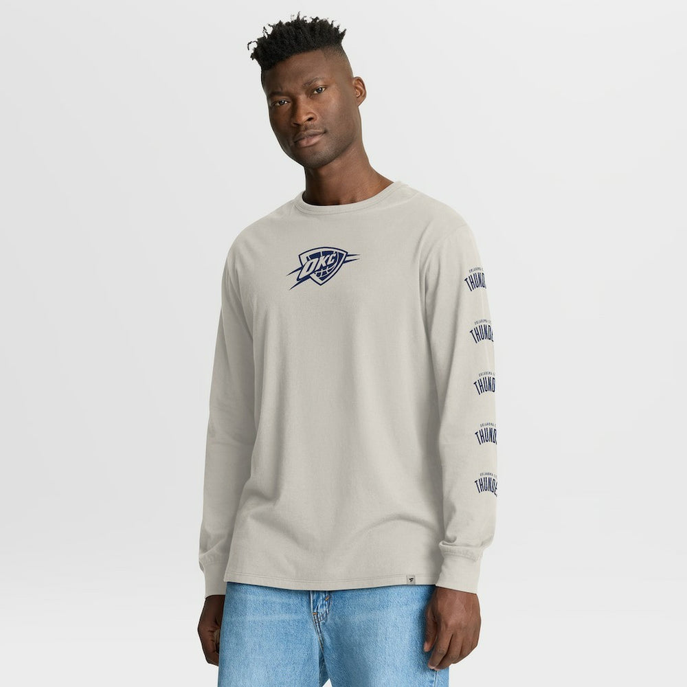Oklahoma City Thunder Crossover Collection Ball Screen Action Premium Long Sleeve T-Shirt Cream