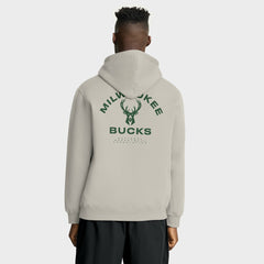 Milwaukee Bucks Crossover Collection Blocked Shot Premium Pullover Hoodie Off White