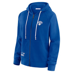 New York Knicks WEAR by Erin Andrews Women's Vintage Full-Zip Raglan Hoodie Royal