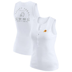 Phoenix Suns WEAR by Erin Andrews Women's Rib-Knit Henley Tank Top White