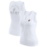 Miami Heat WEAR by Erin Andrews Women's Rib-Knit Henley Tank Top White
