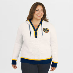 Denver Nuggets WEAR by Erin Andrews Women's Plus Size Hoodie Sweater Cream