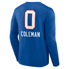 Keon Coleman Buffalo Bills Team Wordmark Name & Number Long Sleeve T-Shirt Royal