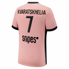 Khvicha Kvaratskhelia Paris Saint-Germain Youth 2024/25 Third Replica Player Jersey Pink