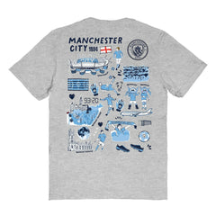 Manchester City Vive La Fete Women's Impressions Artwork T-Shirt Heather Gray