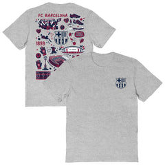 Barcelona Vive La Fete Women's Impressions Artwork T-Shirt Heather Gray sale