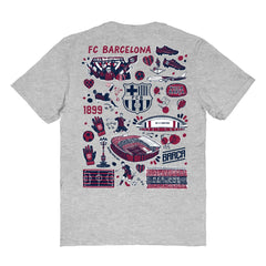 Barcelona Vive La Fete Women's Impressions Artwork T-Shirt Heather Gray sale