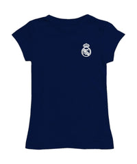 Real Madrid Vive La Fete Girls Youth Color Badge Fitted T-Shirt Navy