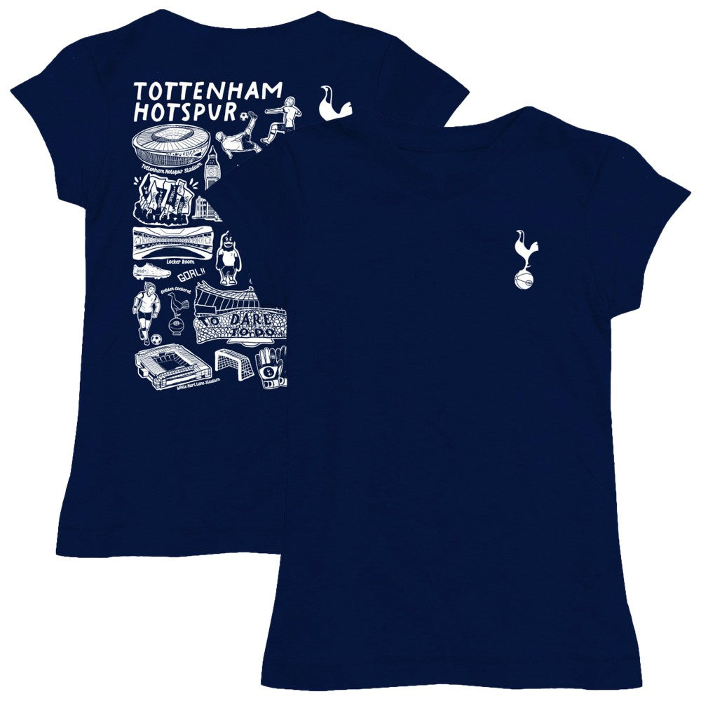 Tottenham Hotspur Vive La Fete Girls Youth Color Badge Fitted T-Shirt Navy shop