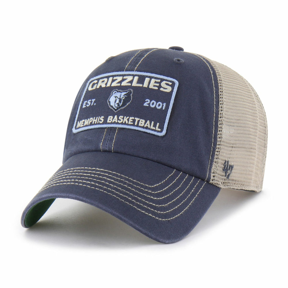Memphis Grizzlies '47 Wabash Patch Clean Up Adjustable Hat Navy/Tan