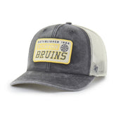 NHL Boston Bruins '47 Canteen Pigment Dyed Patch Trucker Adjustable Hat - Charcoal
