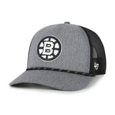 NHL Boston Bruins '47 Carbon Rope Trucker Adjustable Hat - Gray