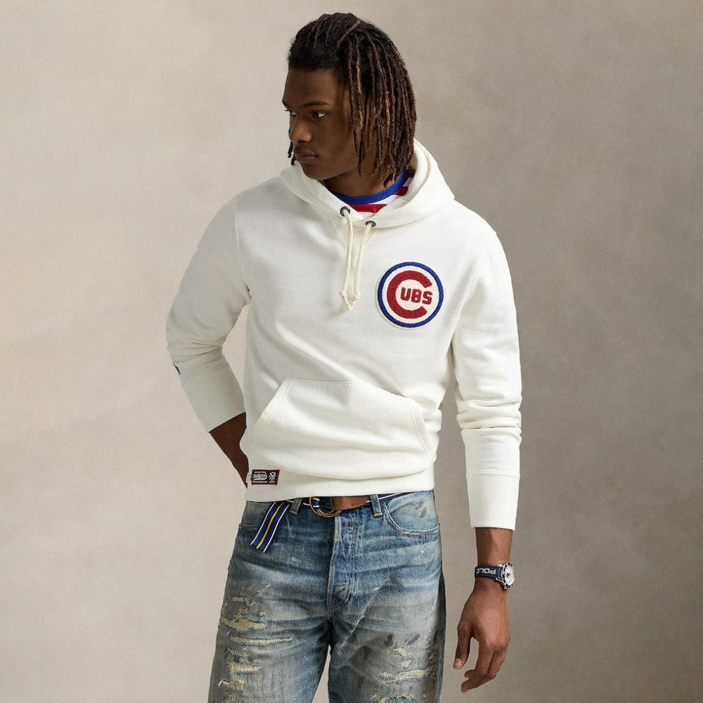 Cubs Polo Ralph Lauren Fleece Hoodie - White Hoodies