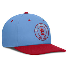 St. Louis Cardinals Nike Cooperstown Collection Pro Dri-FIT Snapback Hat - Light Blue/Red Hats