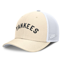 New York Yankees Nike Cooperstown Collection Dri-FIT Rise Trucker Adjustable Hat - Natural Hats