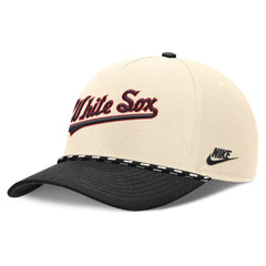 Chicago White Sox Nike Cooperstown Collection Rise Adjustable Hat - Natural/Black Hats