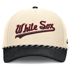 Chicago White Sox Nike Cooperstown Collection Rise Adjustable Hat - Natural/Black Hats
