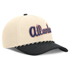 Atlanta Braves Nike Cooperstown Collection Rise Adjustable Hat - Natural/Black Hats