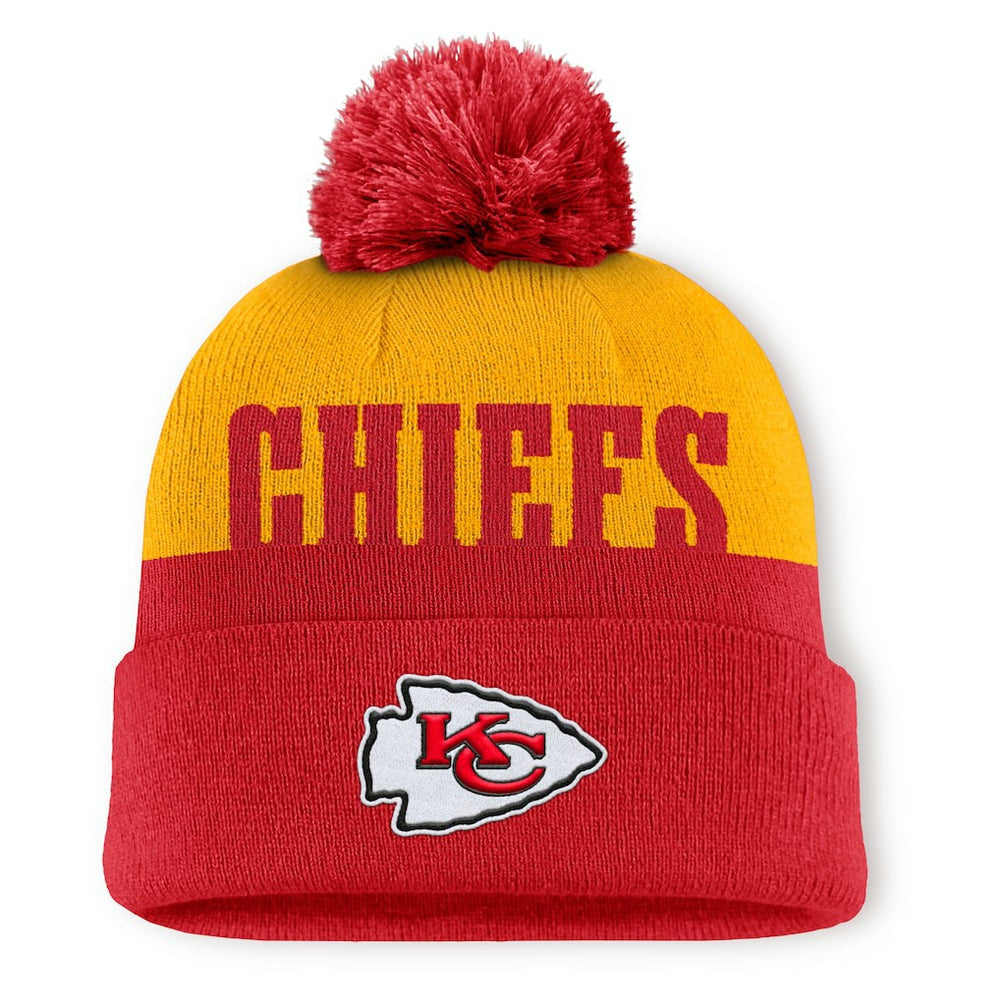 Kansas City Chiefs Punter Cuffed Knit Hat with Pom Red