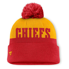 Kansas City Chiefs Punter Cuffed Knit Hat with Pom Red