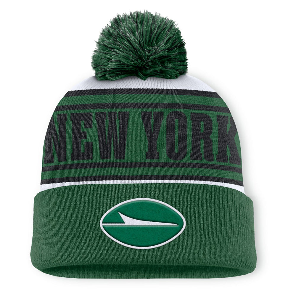 New York Jets Center Cuffed Knit Hat with Pom Green