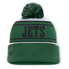 New York Jets Center Cuffed Knit Hat with Pom Green