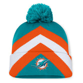 Miami Dolphins Women's Cornerback Cuffed Knit Hat with Pom Aqua