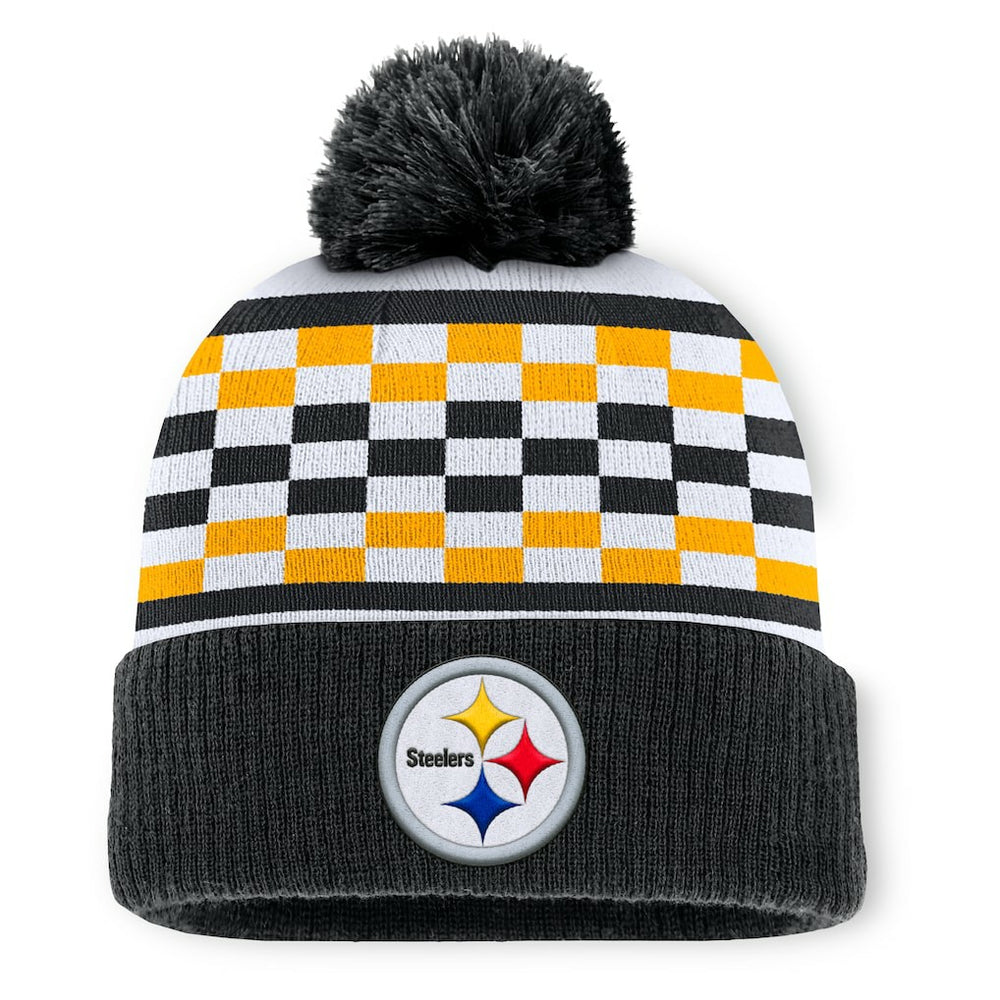 Pittsburgh Steelers Women's End Zone Cuffed Knit Hat with Pom Black