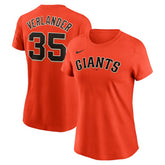 Justin Verlander San Francisco Giants Nike Women's Cooperstown Collection Fuse Name & Number T-Shirt - Orange T-shirts