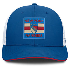 NHL New York Rangers Fanatics Centennial Authentic Pro Structured Trucker Adjustable Hat - Blue/White