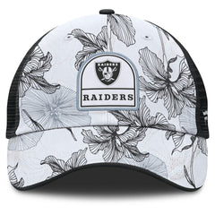 Las Vegas Raiders Tropical Adjustable Trucker Hat White/Black