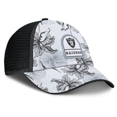Las Vegas Raiders Tropical Adjustable Trucker Hat White/Black