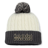 Miami Dolphins Women's Coaxial Cuffed Knit Hat with Pom Cream