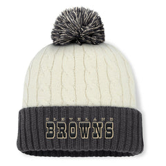 Cleveland Browns Women's Coaxial Cuffed Knit Hat with Pom Cream