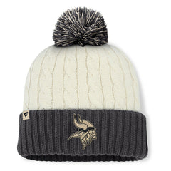 Minnesota Vikings Women's Coaxial Cuffed Knit Hat with Pom Cream