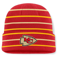Kansas City Chiefs Throwback Yard Lines Cuffed Knit Hat Red
