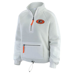 NHL Philadelphia Flyers WEAR by Erin Andrews Women's Polar Fleece Quarter-Zip Jacket - Gray