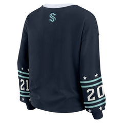 NHL Seattle Kraken WEAR by Erin Andrews Women's Long-Sleeve Sport T-Shirt - Deep Sea Blue
