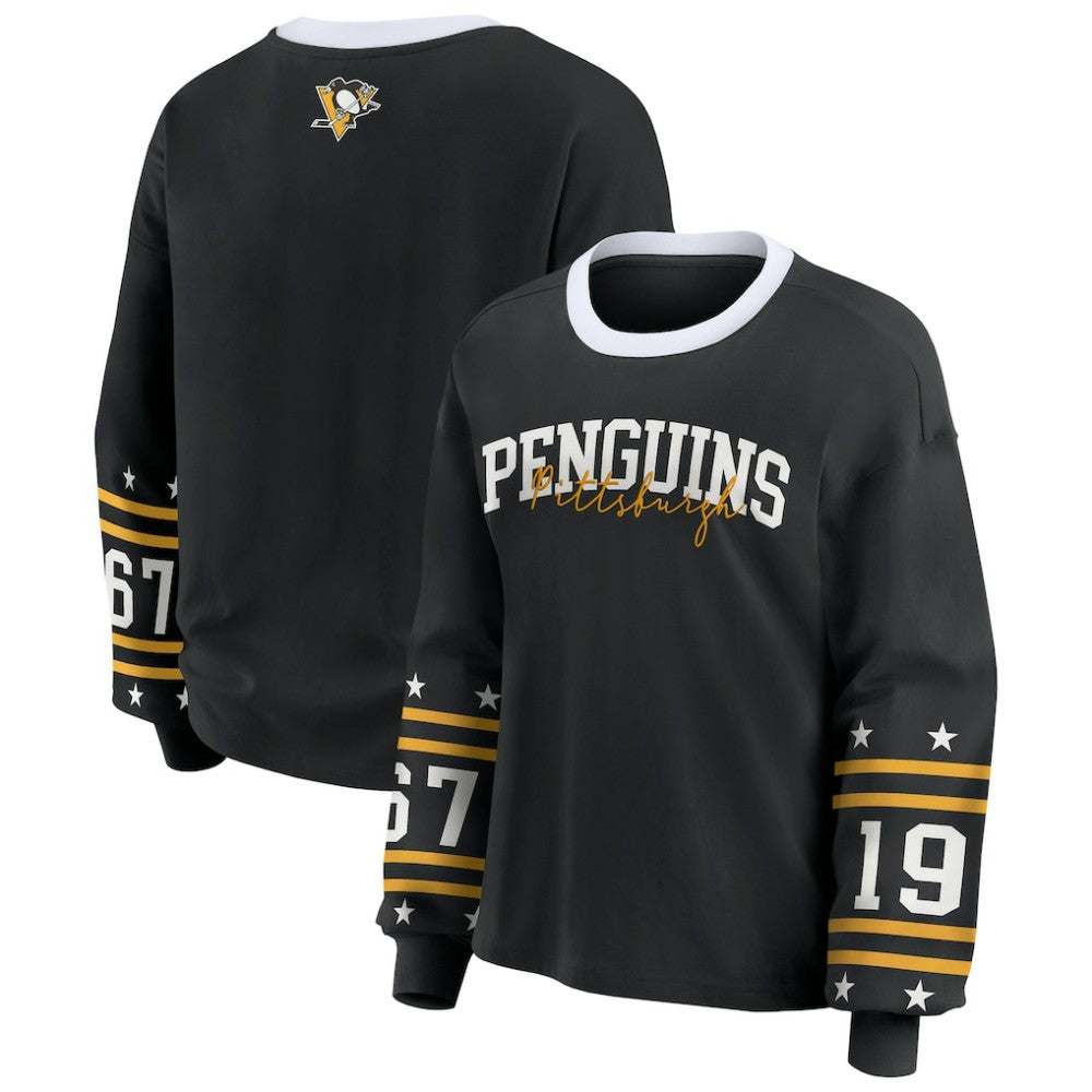 NHL Pittsburgh Penguins WEAR by Erin Andrews Women's Long-Sleeve Sport T-Shirt - Black